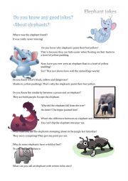 English Worksheet: Elephant jokes