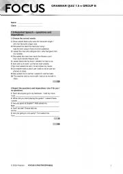 English worksheet: Focus GQ