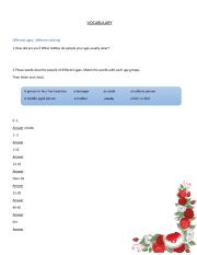 English Worksheet: Different ages, different clothing