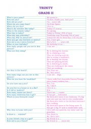 English worksheet: Trinity grade II