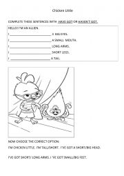 English Worksheet: Chicken Little