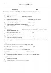 English Worksheet: go or will