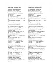 English Worksheet: Jason Mraz 93 miles