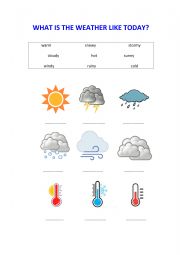 English Worksheet: What is the weather like today?