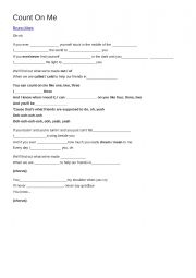 English Worksheet: count on me - bruno mars