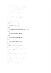 English Worksheet: Modal verbs