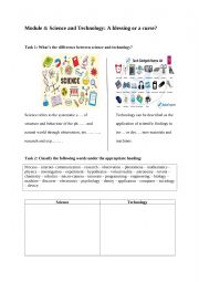 English Worksheet: MODULE FOUR: SCIENCE AND TECHNOLOGY