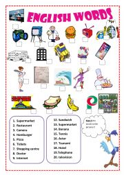 English Worksheet: English words we know