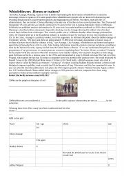 English Worksheet: Famous whistleblowers