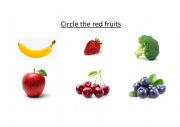 English Worksheet: Red fruits