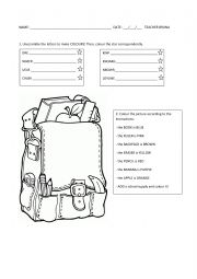 English Worksheet: Color wordsearch
