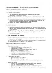 English Worksheet: How to analyse a cartoon