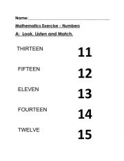 English Worksheet: Numbers
