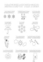 English Worksheet: Learn the months