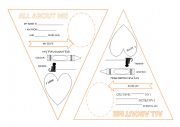 English Worksheet: All about me - pennant