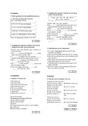 English Worksheet: general grammar tasks
