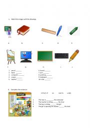 English Worksheet: Classroom vocabulary (Get ready for starters)