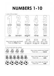 English Worksheet: Numbers Activity