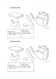English Worksheet: SCHOOL OBJECTS