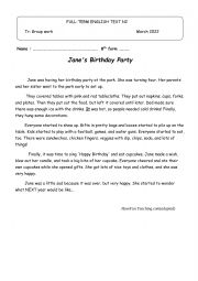 English Worksheet: full-term2 test ( 8th form)