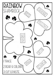 St Patrick�s Day - rainbow shamrock craftwork