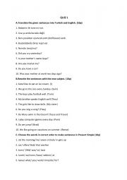 English Worksheet: Present Simple Quiz