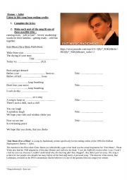 English Worksheet: Romeo + Juliet Exit song by Radiohead