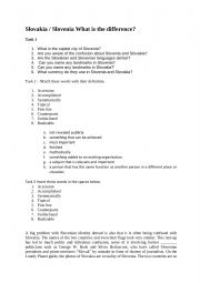 English Worksheet: Confusion between Slovenia and Slovakia