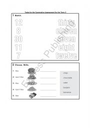 English Worksheet: The summative assessment