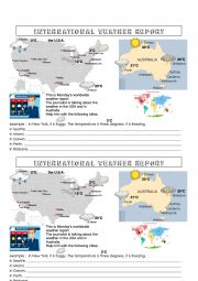 English Worksheet: international weather report