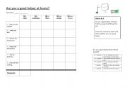 English Worksheet: Are you a good helper at home?