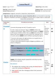 English Worksheet: obligation