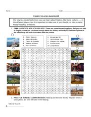 English Worksheet: TOURIST PACES IN BOGOTA