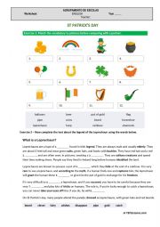 English worksheet: Saint Patrick�s Day