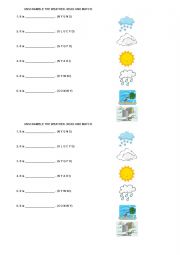 English Worksheet: match weather