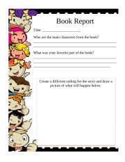 English Worksheet: Book Report