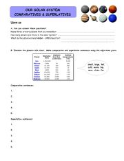 English Worksheet: COMPARATIVES & SUPERLATIVES with PLANETS