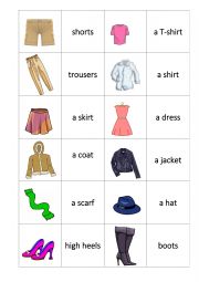English Worksheet: Clothes - Board game