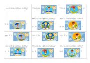 English Worksheet: How is the weather cards game