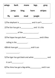 English Worksheet: Animals can do