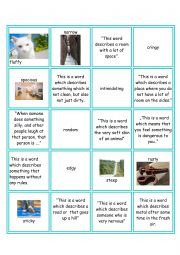 English Worksheet: Paraphrasing game - adjectives