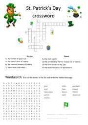 St. Patrick�s day crossword