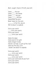English Worksheet: Atlas song with blanks to fill in
