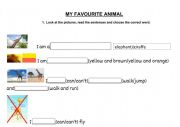 English Worksheet: MY FAVOURITE ANIMAL READING COMPREHENSION