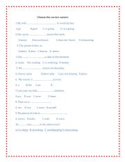 English Worksheet: MCQ A2 Grammar