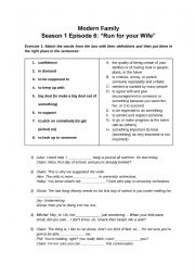 English Worksheet: Modern Family Season 1 Episode 6