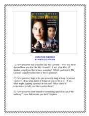 English Worksheet: Freedom Writers Lesson