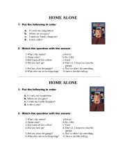 English Worksheet: HOME ALONE (FILM)