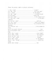 English Worksheet: present5 simple and cont5inuous 