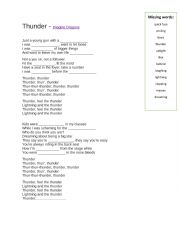 English Worksheet: song